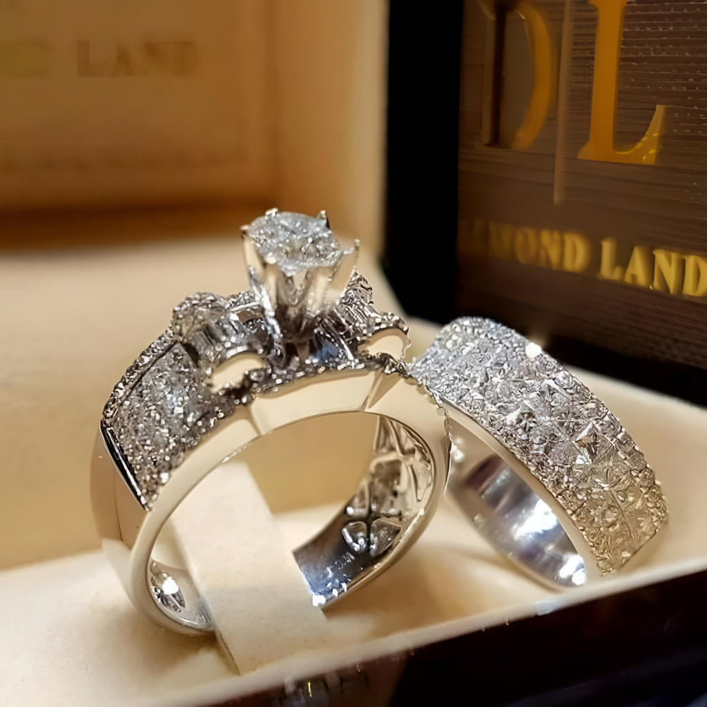 925 Sterling White Sapphire Ring Set