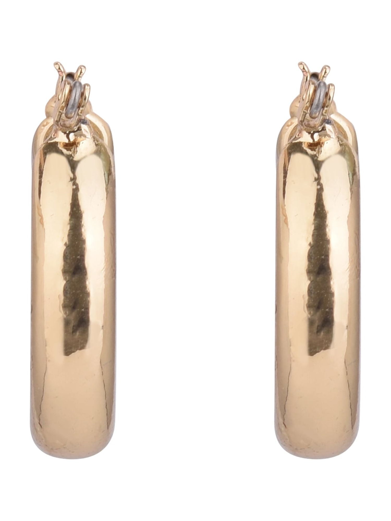 Adult Women's Tone Medium Wide Metal Hoop Earring