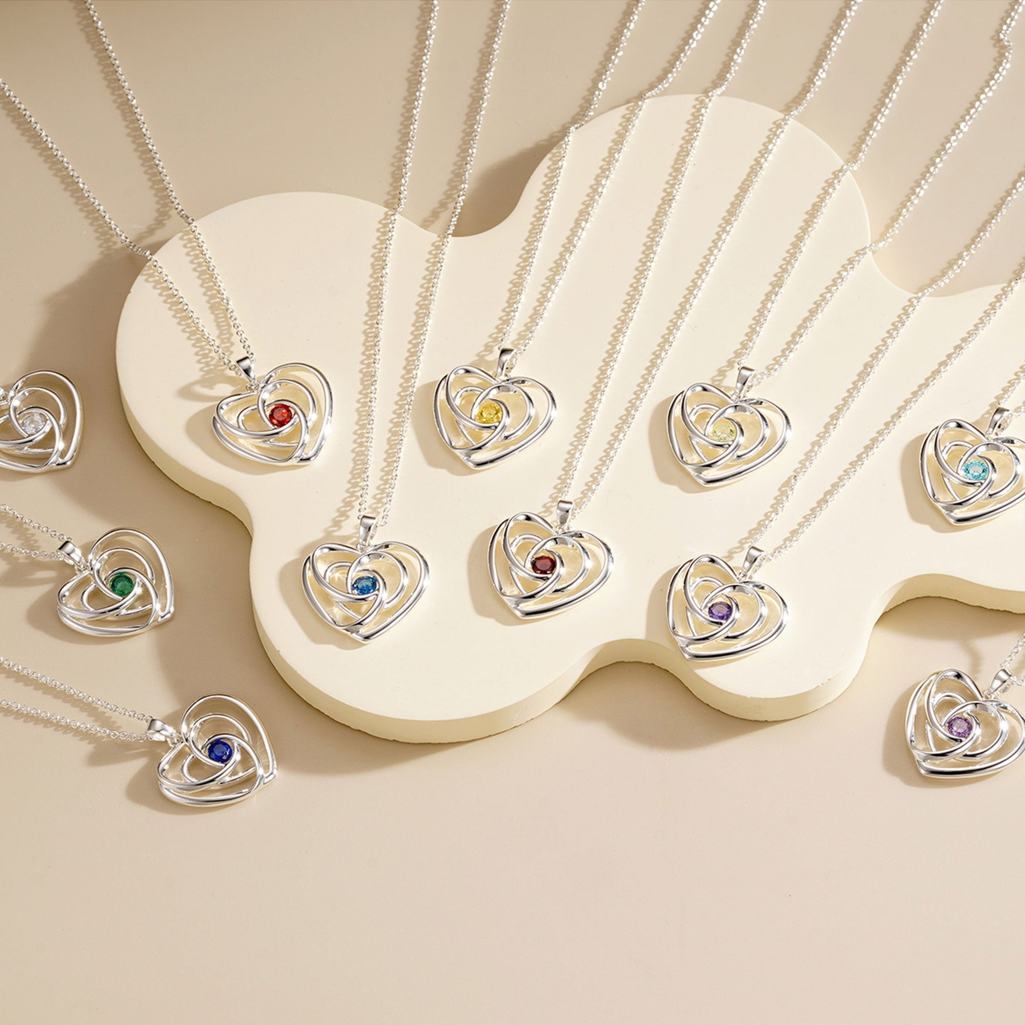 S925 Sterling Plated Heart Necklaces for Women Girls CZ April Necklace with Crystal Easter Basket Stuffers Jewelry Gifts Teen Her Adult Wife Kids Ideas
