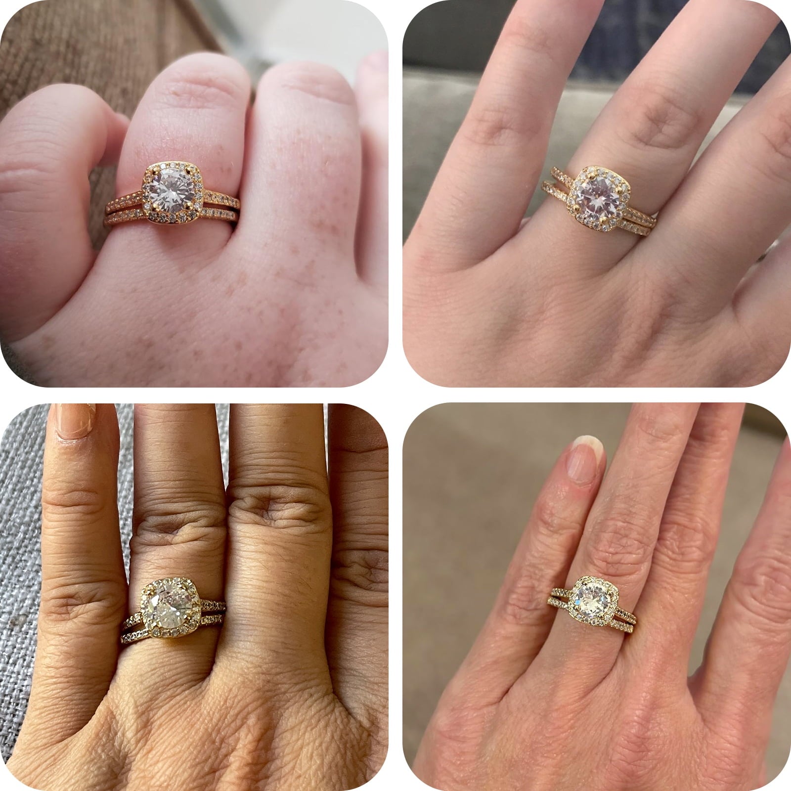 Halo Wedding Ring Set for Women Bridal Sets 925 Sterling AAAAA Zirconia Size 7