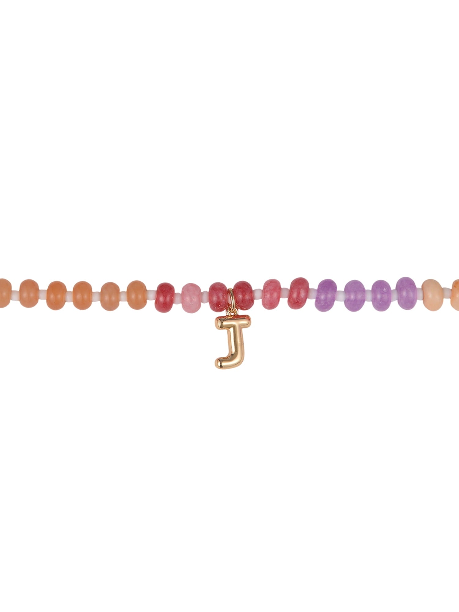 Goldtone Multicolored Bead Initial "A" Necklace