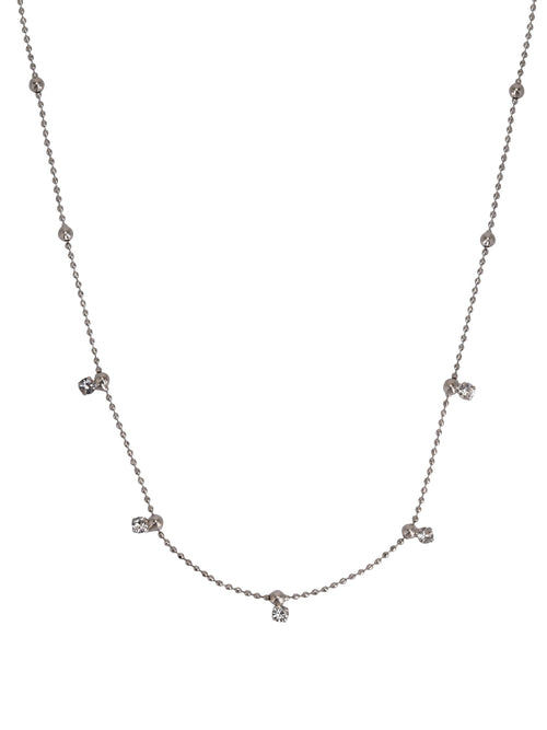 Adult Women's Tone Crystal Dangle Delicate Metal Necklace