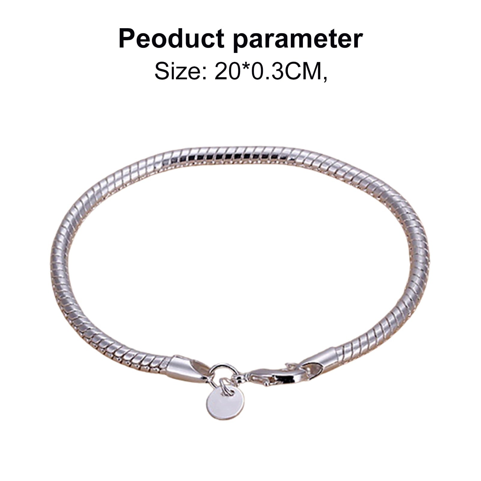 Women's 925 Sterling Bracelet Bangle Chain Banquet Jewelry