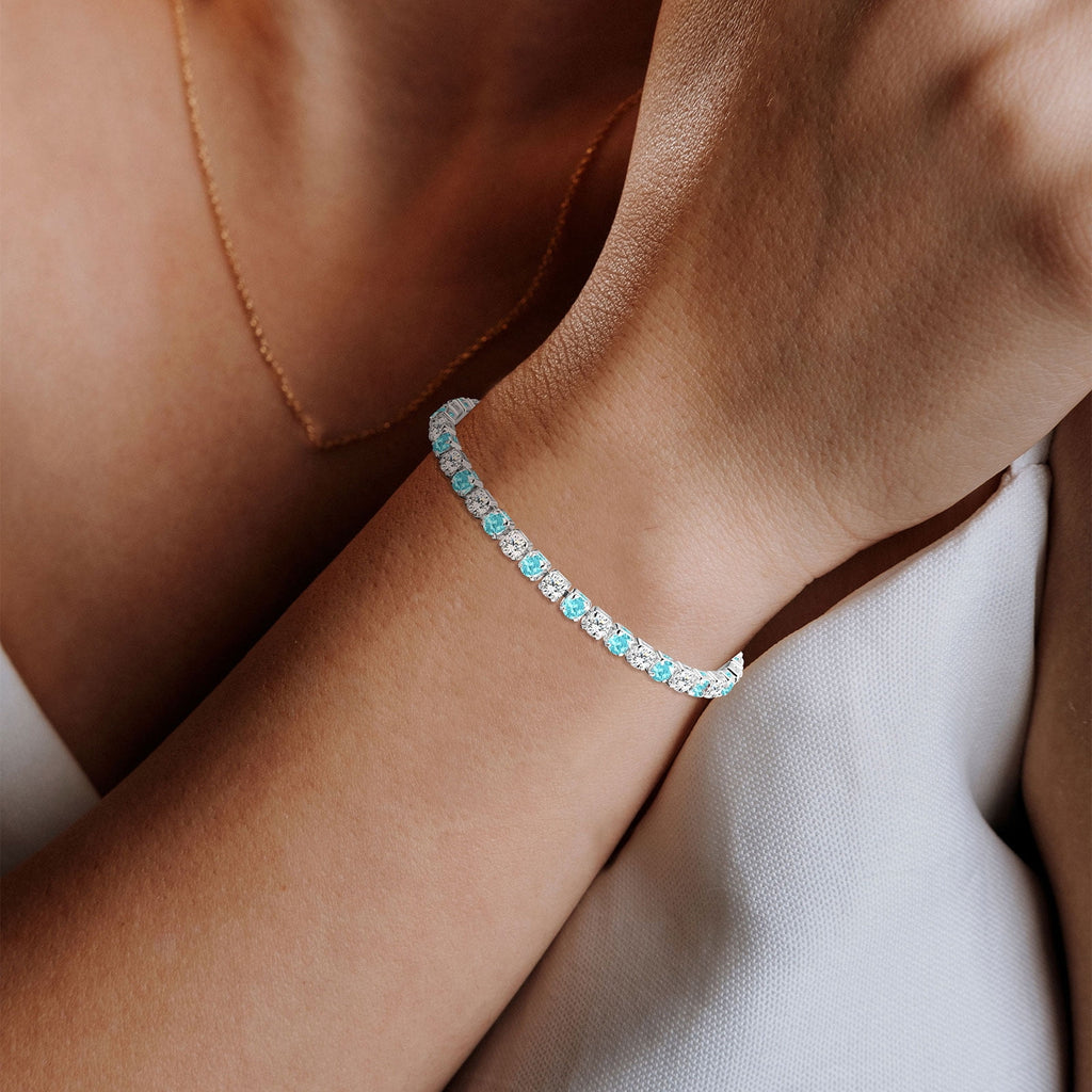 S925 Sterling Plated Tennis Bracelets for Women Girls CZ April Bracelets with Crystal Easter Basket Stuffers Jewelry Gifts Teen Her Wife Lady Adults Kids Ideas