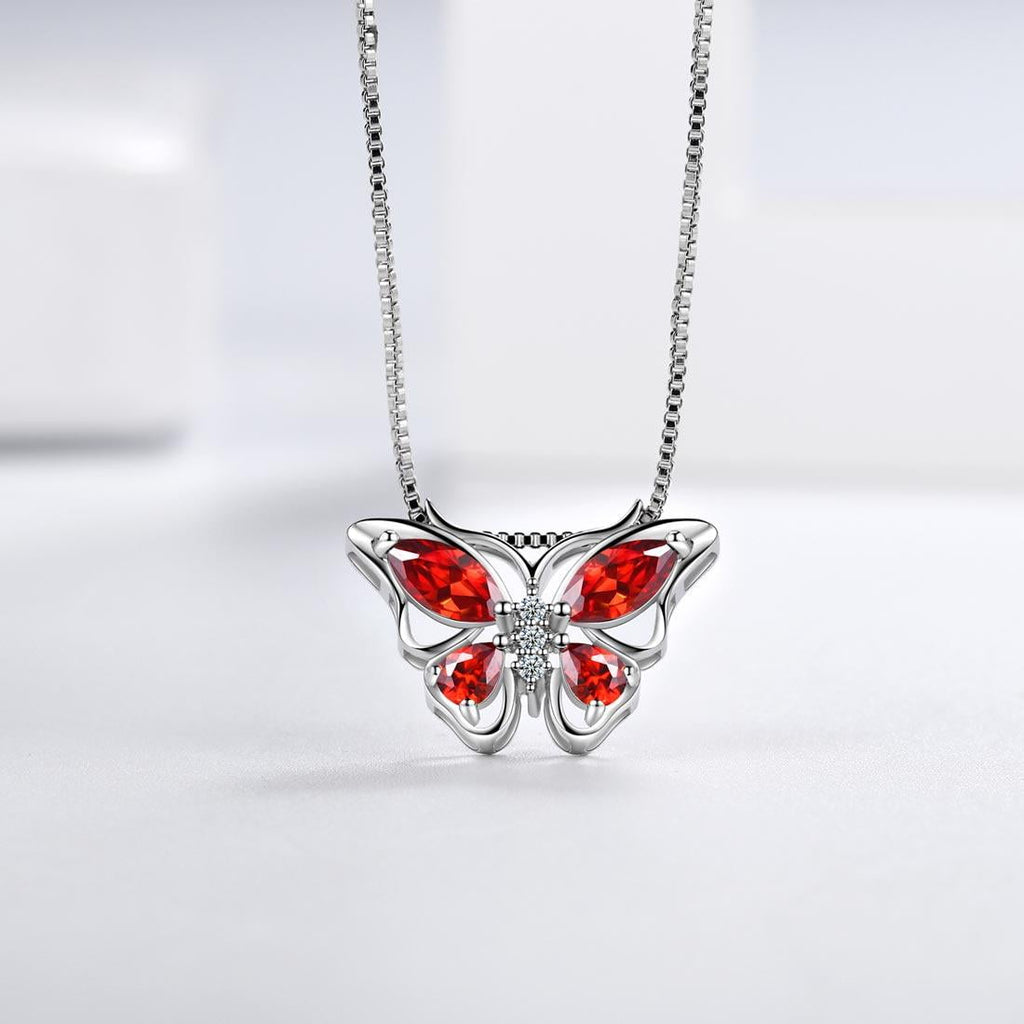 December Tanzanite Blue Butterfly Necklaces 925 Sterling Pendant Jewelry for Women Wife