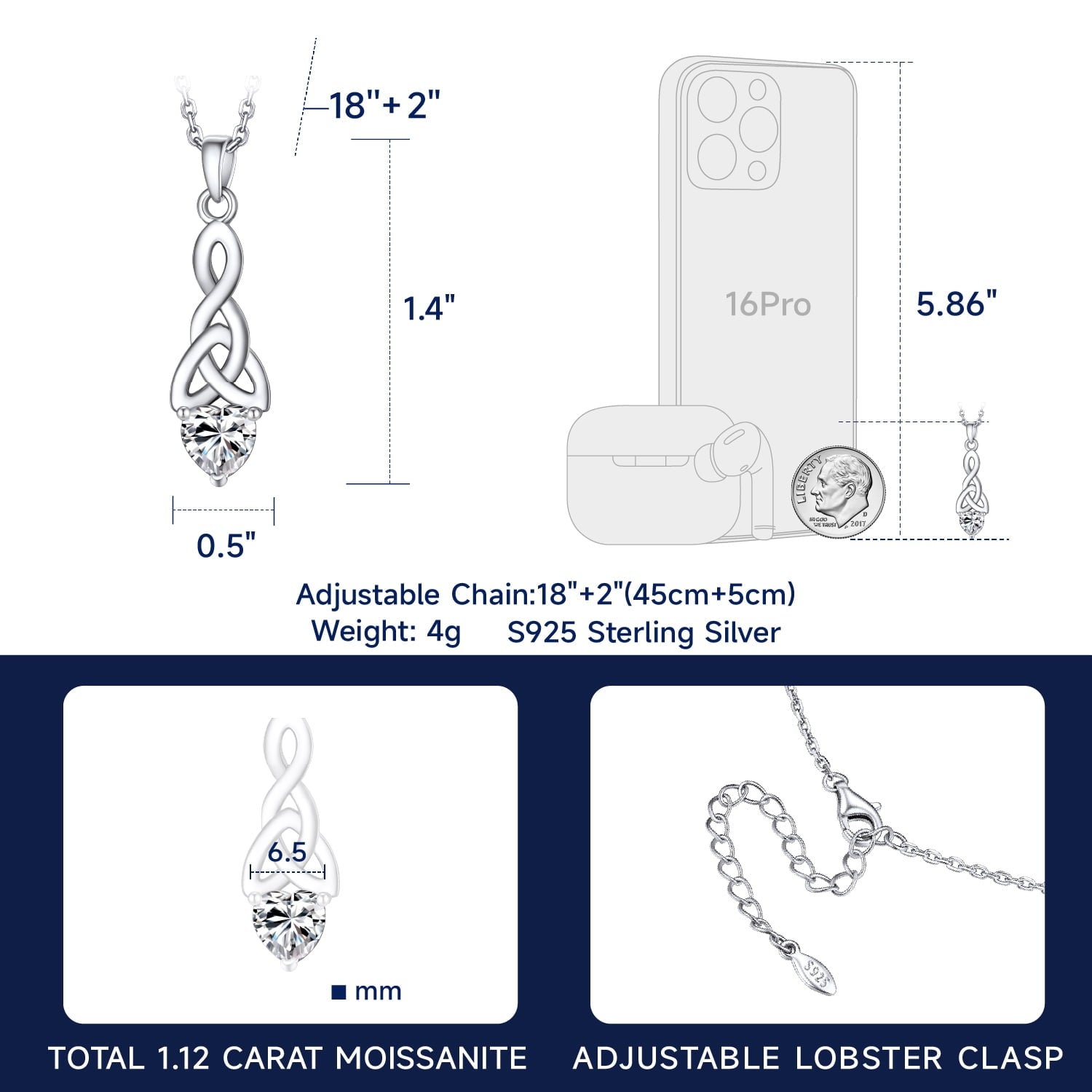Cross Necklace for Women 1 Cross Pendant 925 Sterling Easter Christian Jewelry Gifts