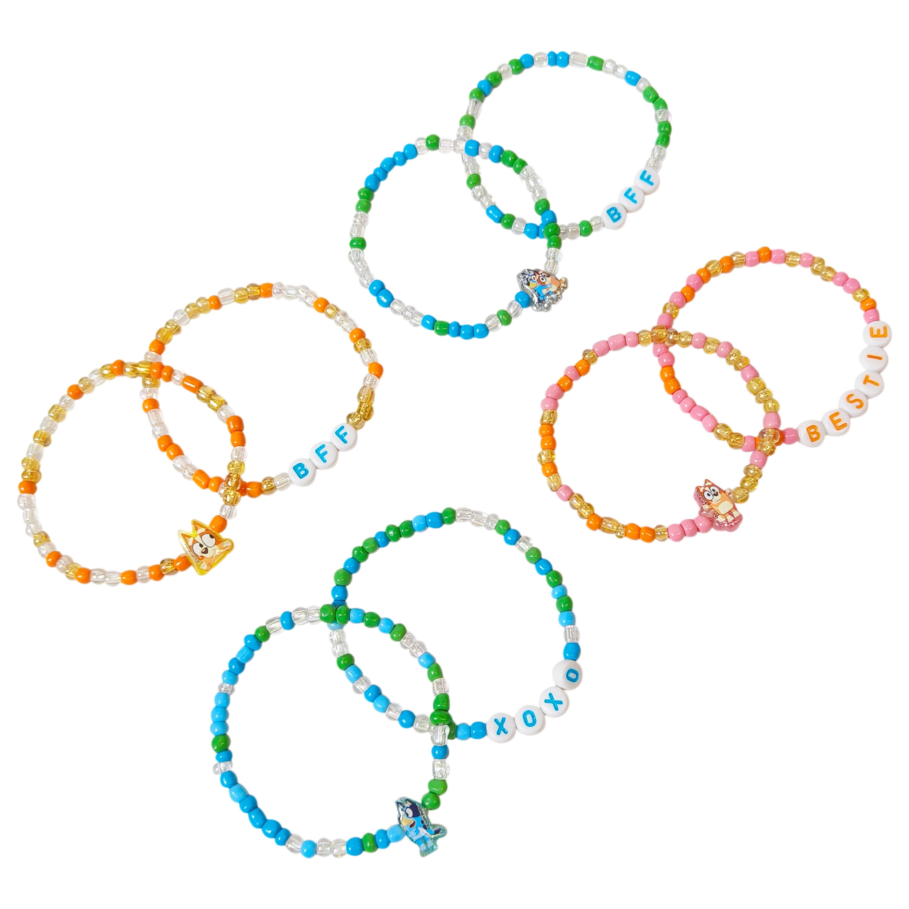 BFF Beaded Bracelets, 8 Different Designs in the Package