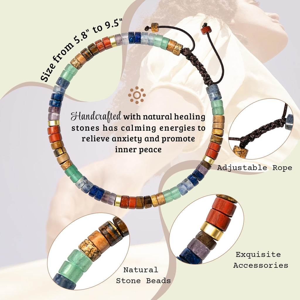 Inspirational Gifts Bracelets for Women - Healing Stone Bracelets - Cheer Up Appreciation for Teachers Women Friends Sister Bestie Coworkers Employees
