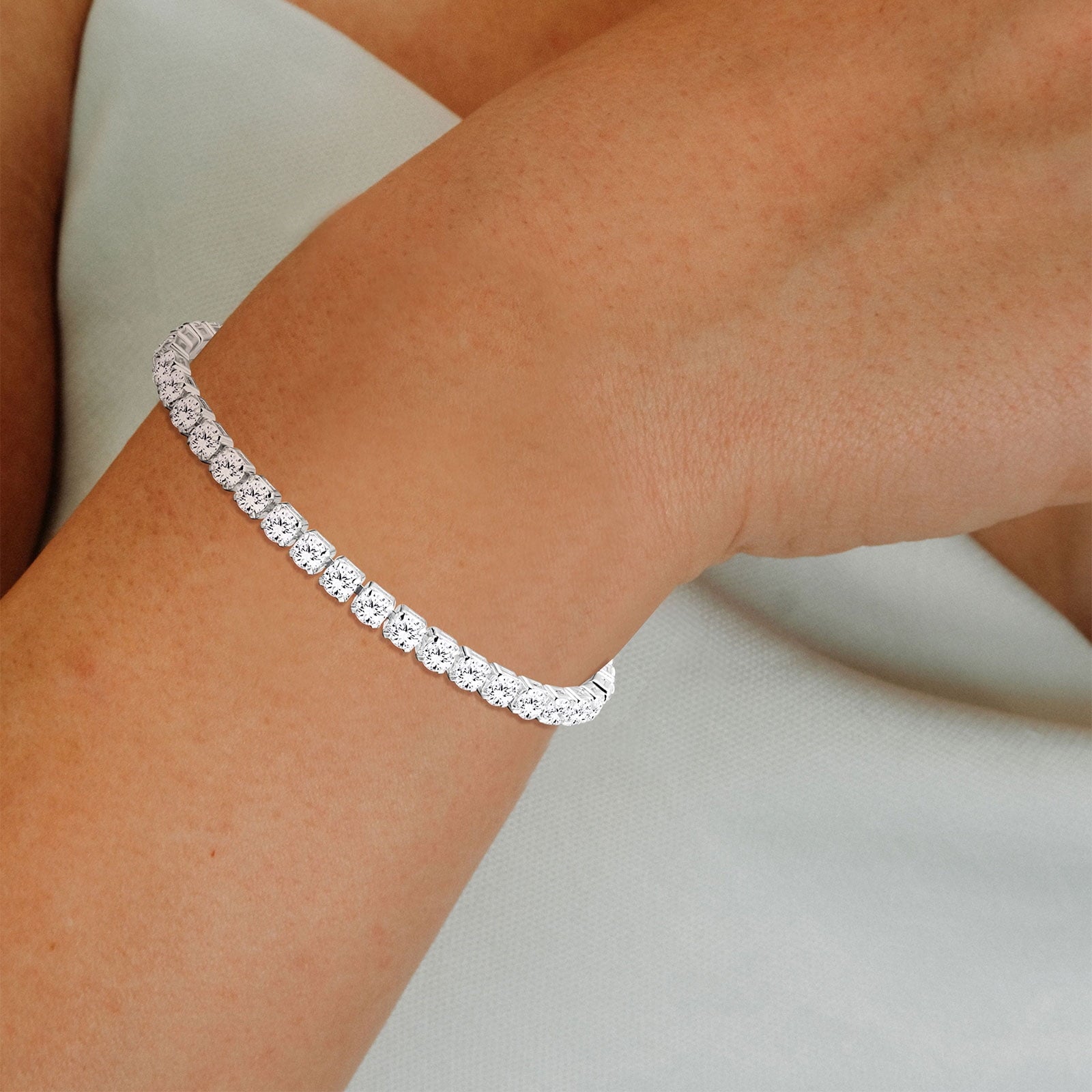 S925 Sterling Plated Tennis Bracelets for Women Girls CZ April Bracelets with Crystal Easter Basket Stuffers Jewelry Gifts Teen Her Wife Lady Adults Kids Ideas