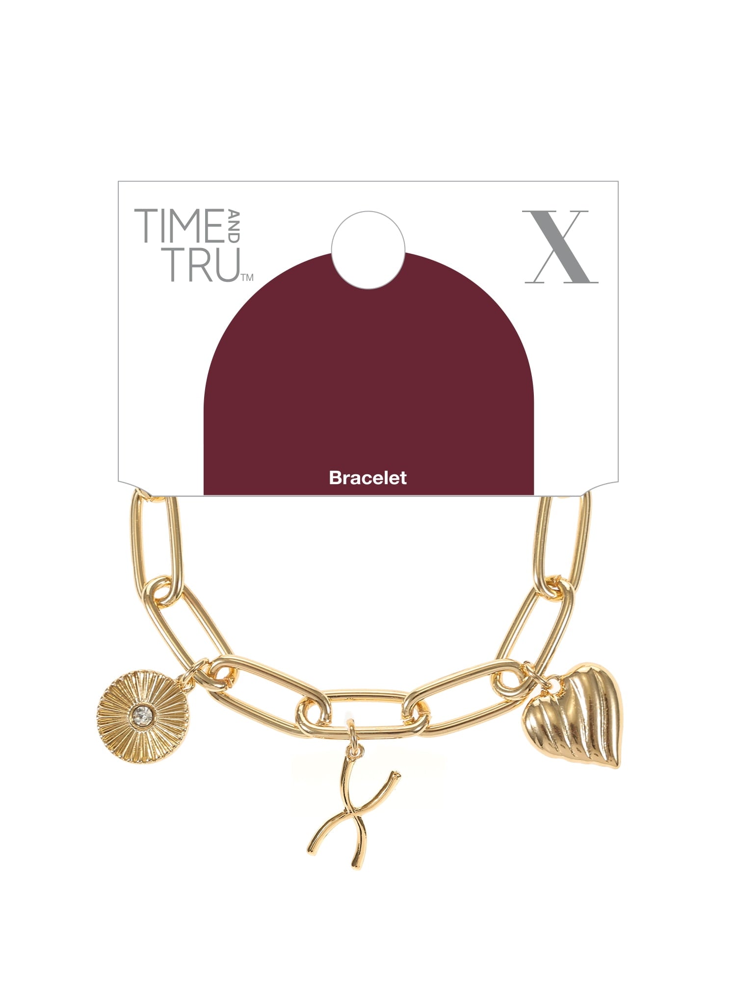 Goldtone Initial Charm Bracelet, Initial J