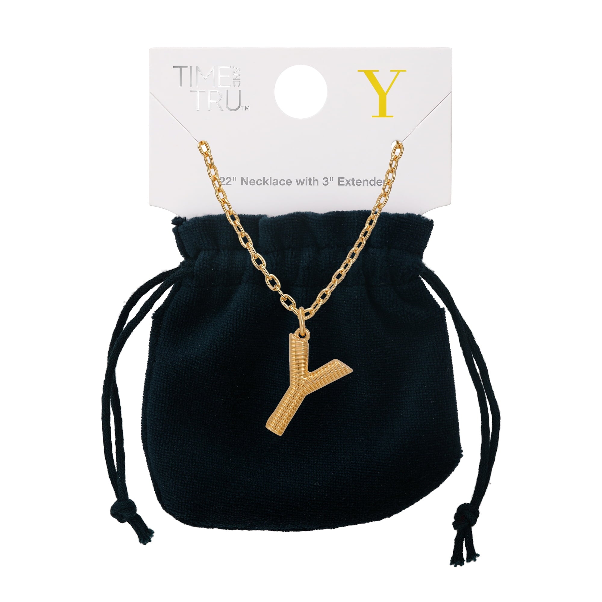 Women's Goldtone Initial E Necklace with Giftable Pouch