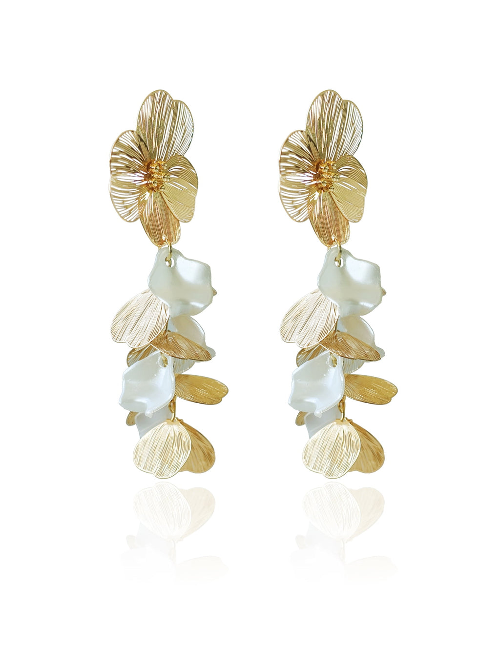 Women's Metal Plated Flower Earring