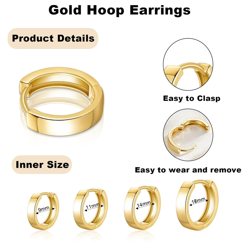 4 Pairs Hoop Earrings for Women CZ Small Huggie Cartilage Post Hypoallergenic Earrings Set for Multiple Piercing Valentines Day Jewelry Gifts Her Teen Mom Wife Lady Adults Ideas