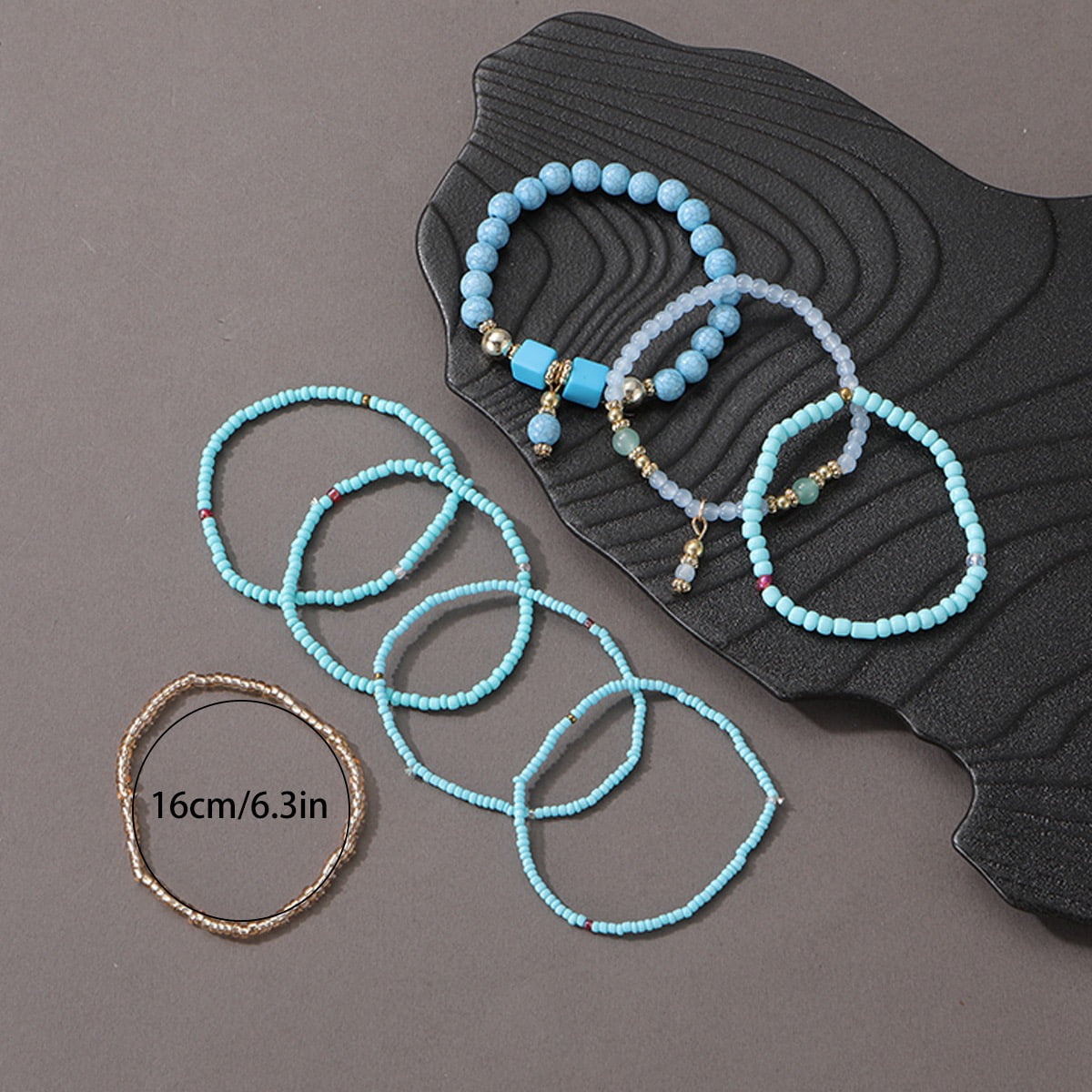 8 PCS Bohemian Women's Bracelet, Beaded Bracelet, Women's and Girls