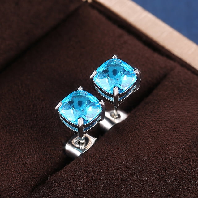 Luxury Solitaire Cubic Zirconia Stud Earrings CZ Simple Versatile Women Band Earring Jewelry