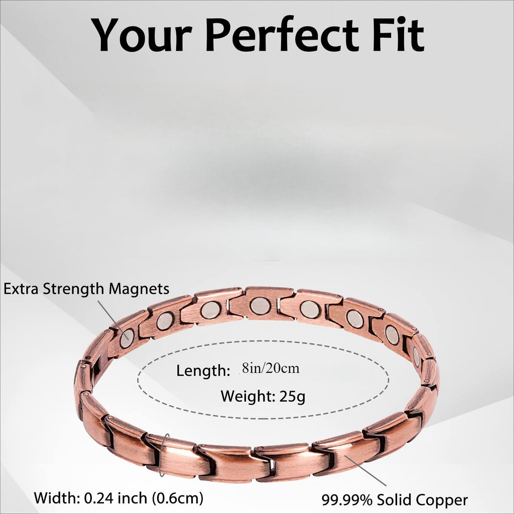 99.99% Solid Copper Magnetic Bracelets for Women