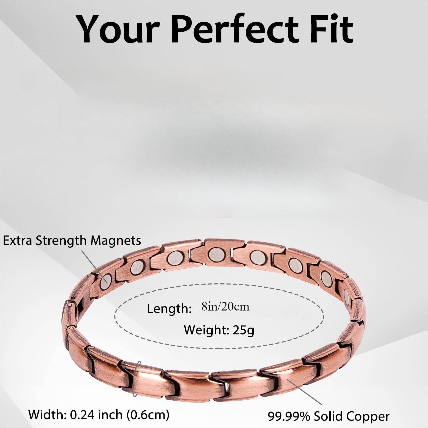 99.99% Solid Copper Magnetic Bracelets for Women