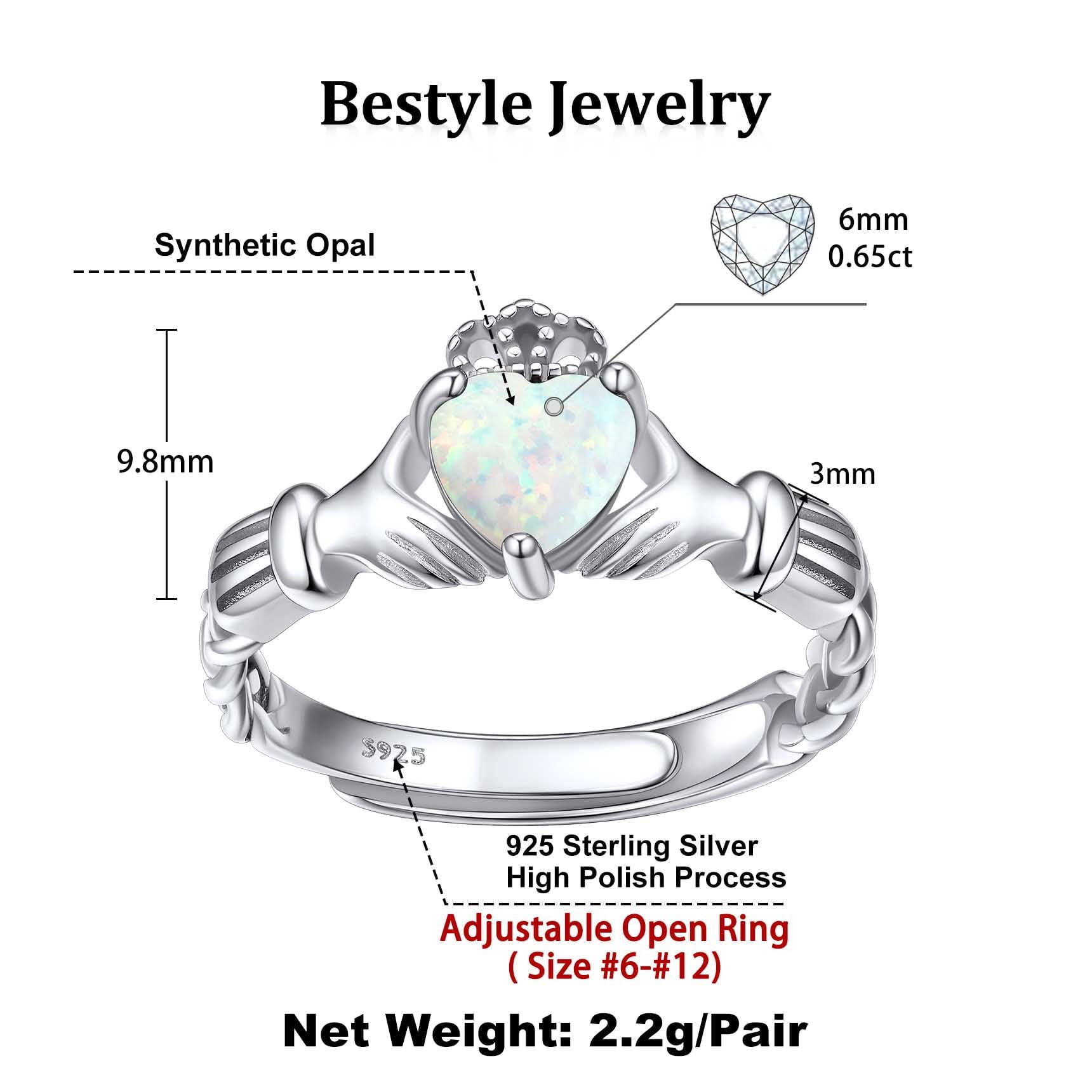 Infinity Celtic Knot Rings for Women 925 Sterling Heart Rings October Pink Tourmaline Rings for Mom Daughter Wife Girlfriend
