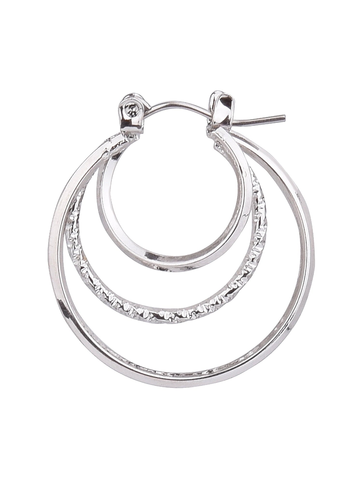 Adult Women's Tone Twist Metal Hoop Earring