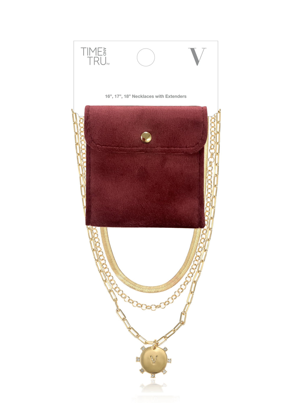 Goldtone Necklace, 3 Piece, Initial J