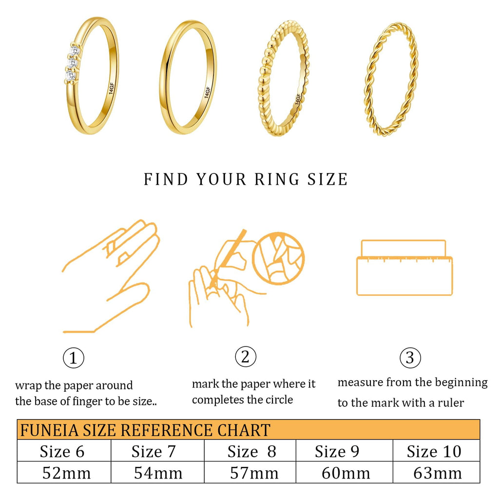 4PCS S925 Sterling Plated Rings for Women Non Tarnish CZ Thumb Pinky Stackable Ring Set Valentines Day Jewelry Gifts Her Teen Girlfriend Adults Ideas Size 6/7/8/9/10