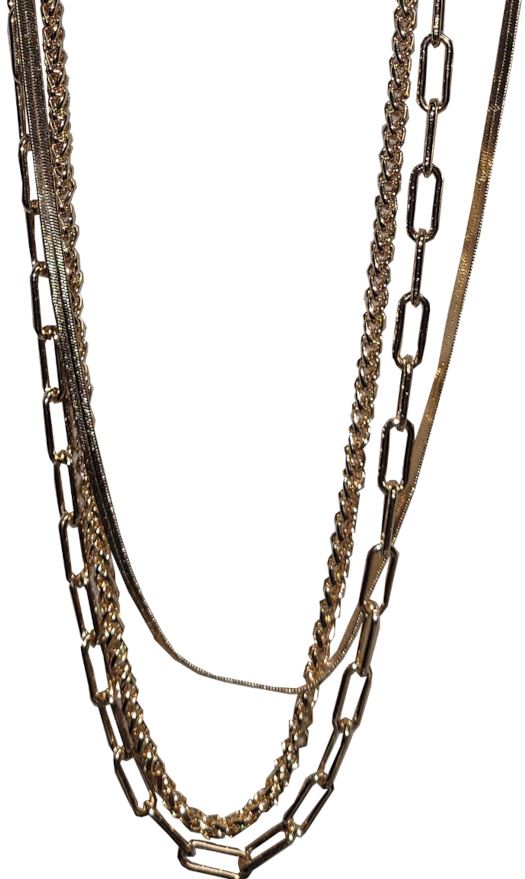 Women's Tone 16"Adjustable Layering Chain Necklace. 16",17"18" Layer Necklace makes this Necklace for Everyone!