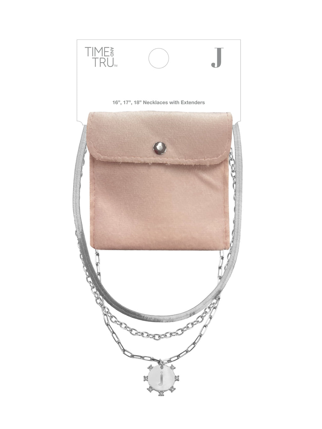 Silvertone Necklace, 3 Piece, Initial A