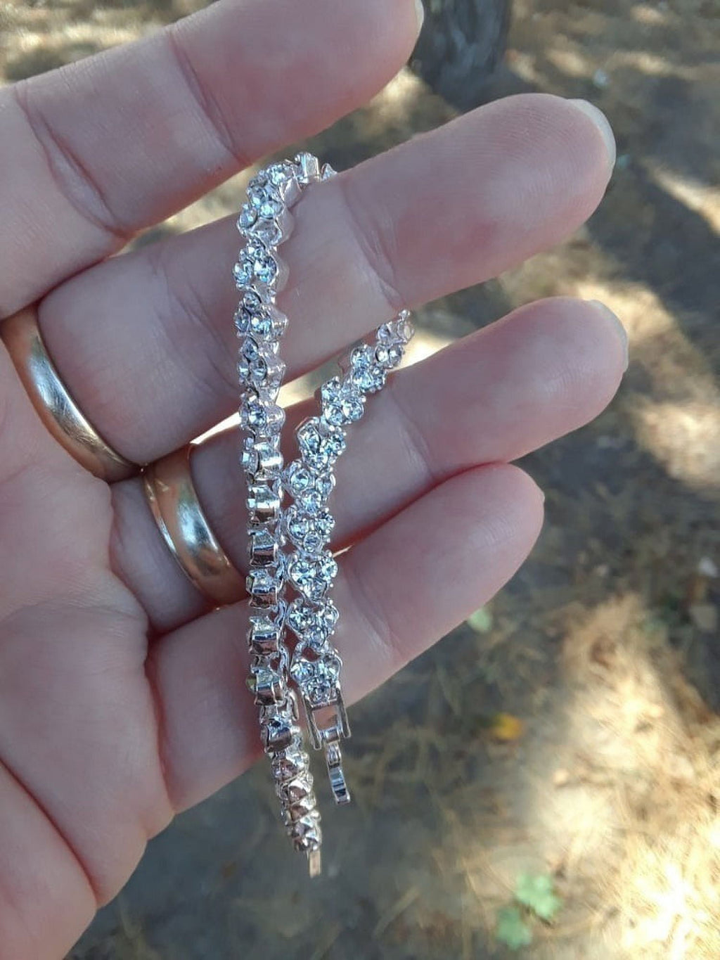 Crystal Diamond Bracelet in Sterling