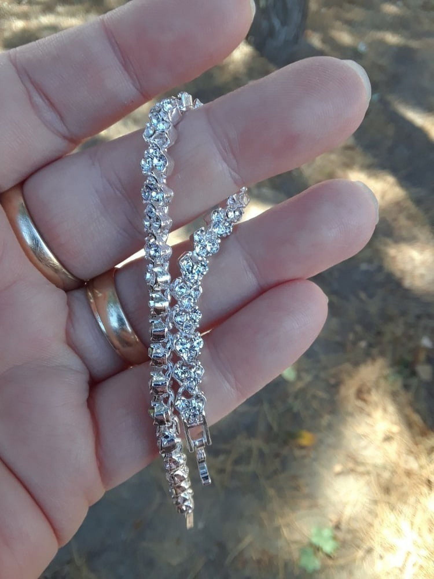 Crystal Diamond Bracelet in Sterling