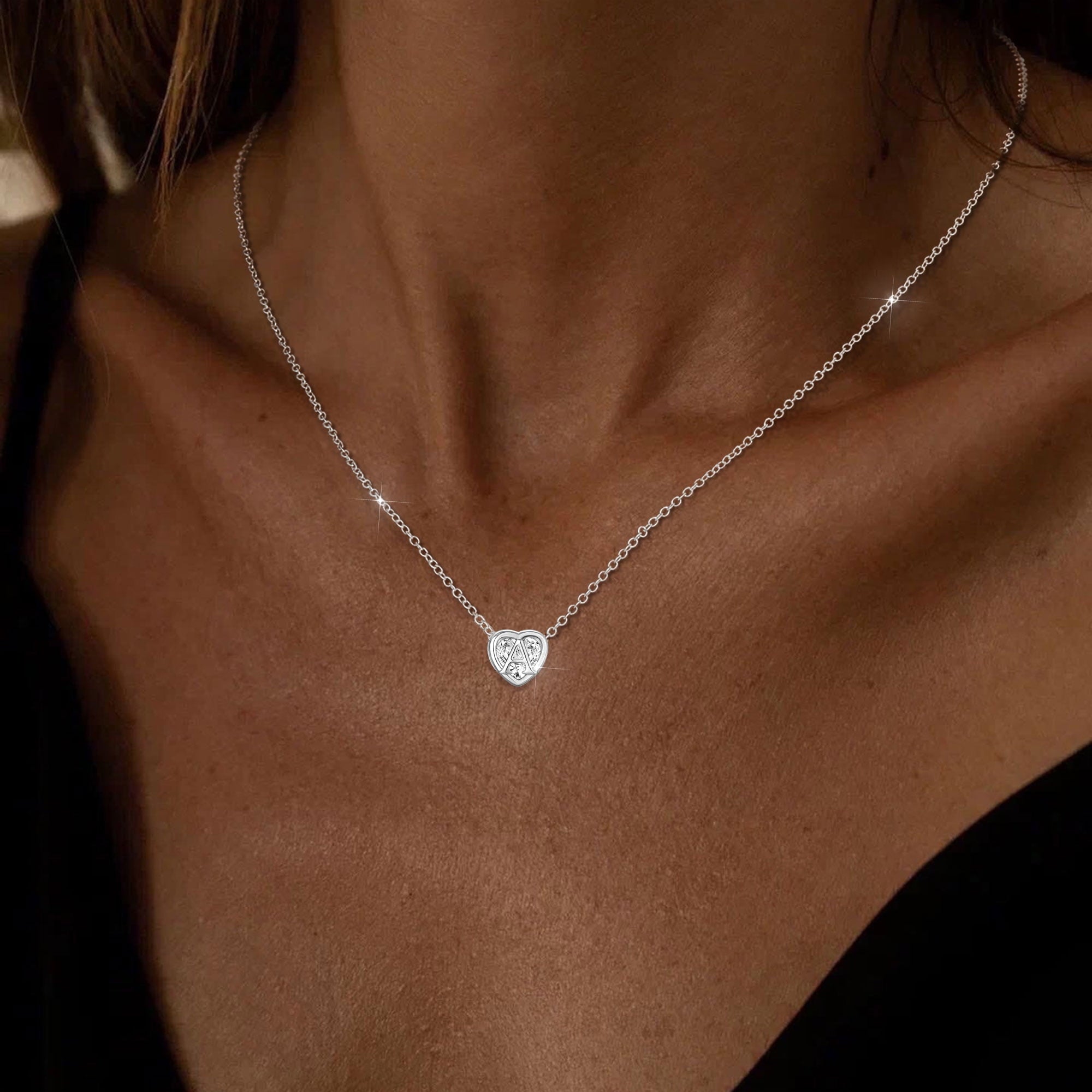S925 Sterling Plated Heart Initial Necklaces for Women Girls CZ Letter J Pendant Chain Easter Basket Stuffers Jewelry Gifts Teen Her Mom Wife Adults Kids Age Ideas