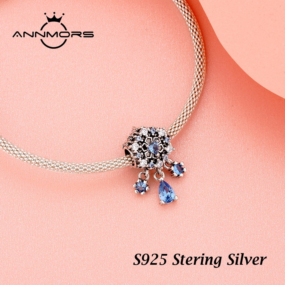 925 Sterling Charm for Bracelets Four Leaf Clover Lucky OpenWork Bead Charm Women Bracelet Charm