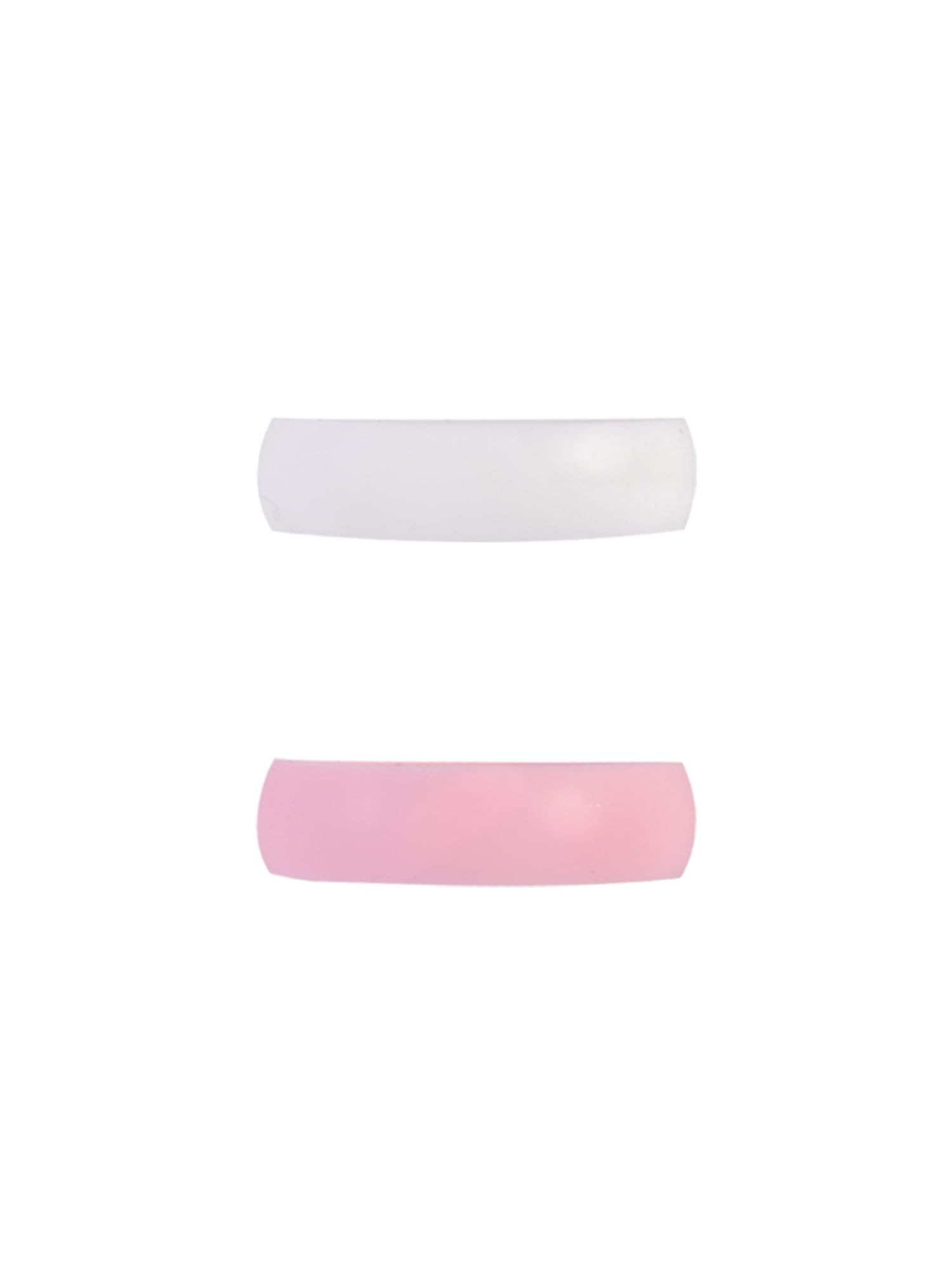 Solutions Adult Female 5 Piece White and Pink Silicone Ring Set, Size 5/6