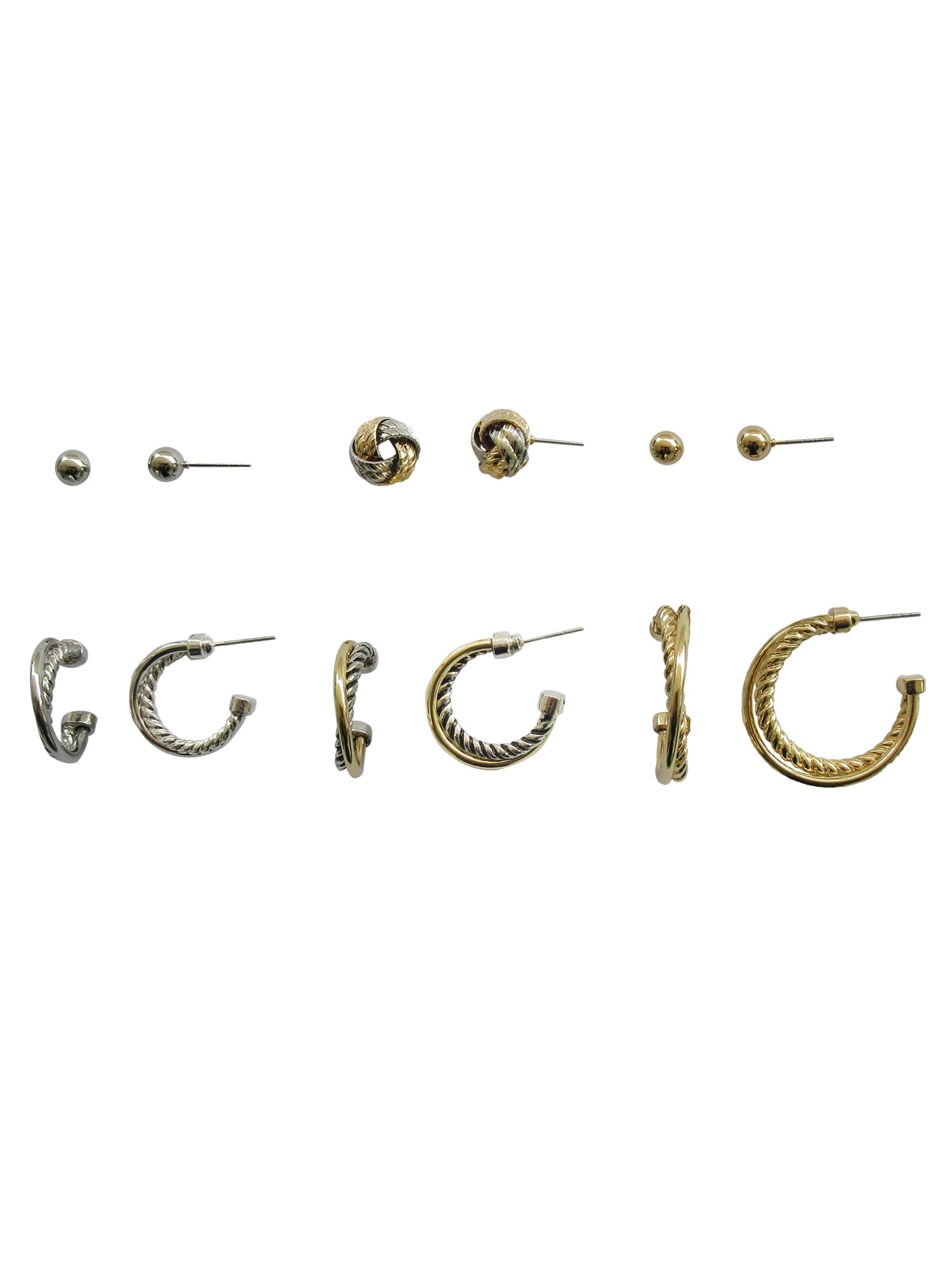 Essentials Multi Ear Hoop Earrings, 6 Pack