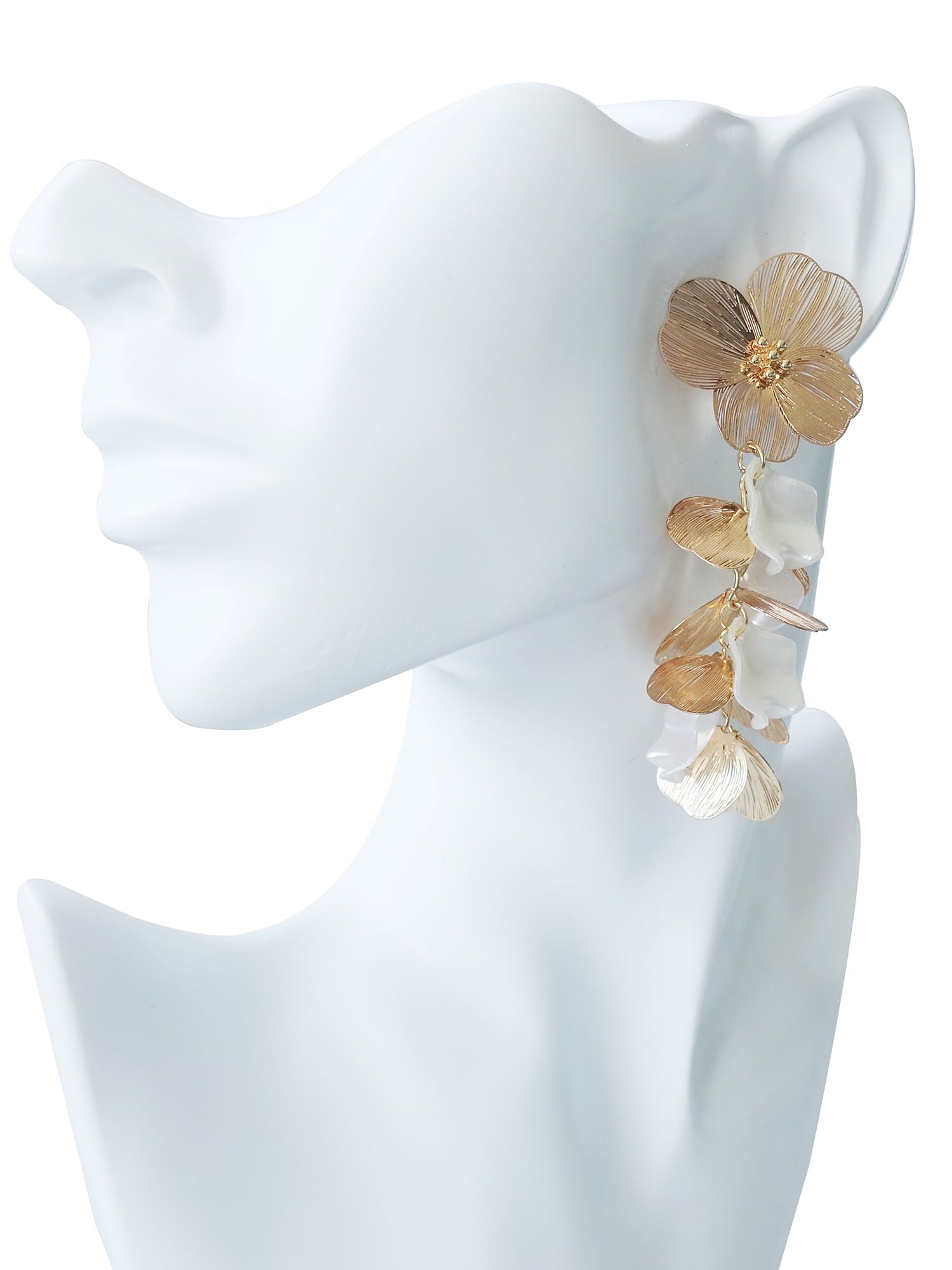 Women's Metal Plated Flower Earring