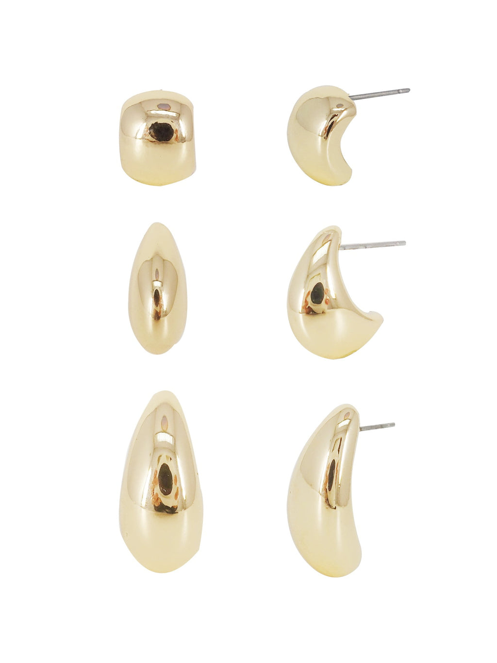 Women's Metal Trio Hoop Earring in Plated
