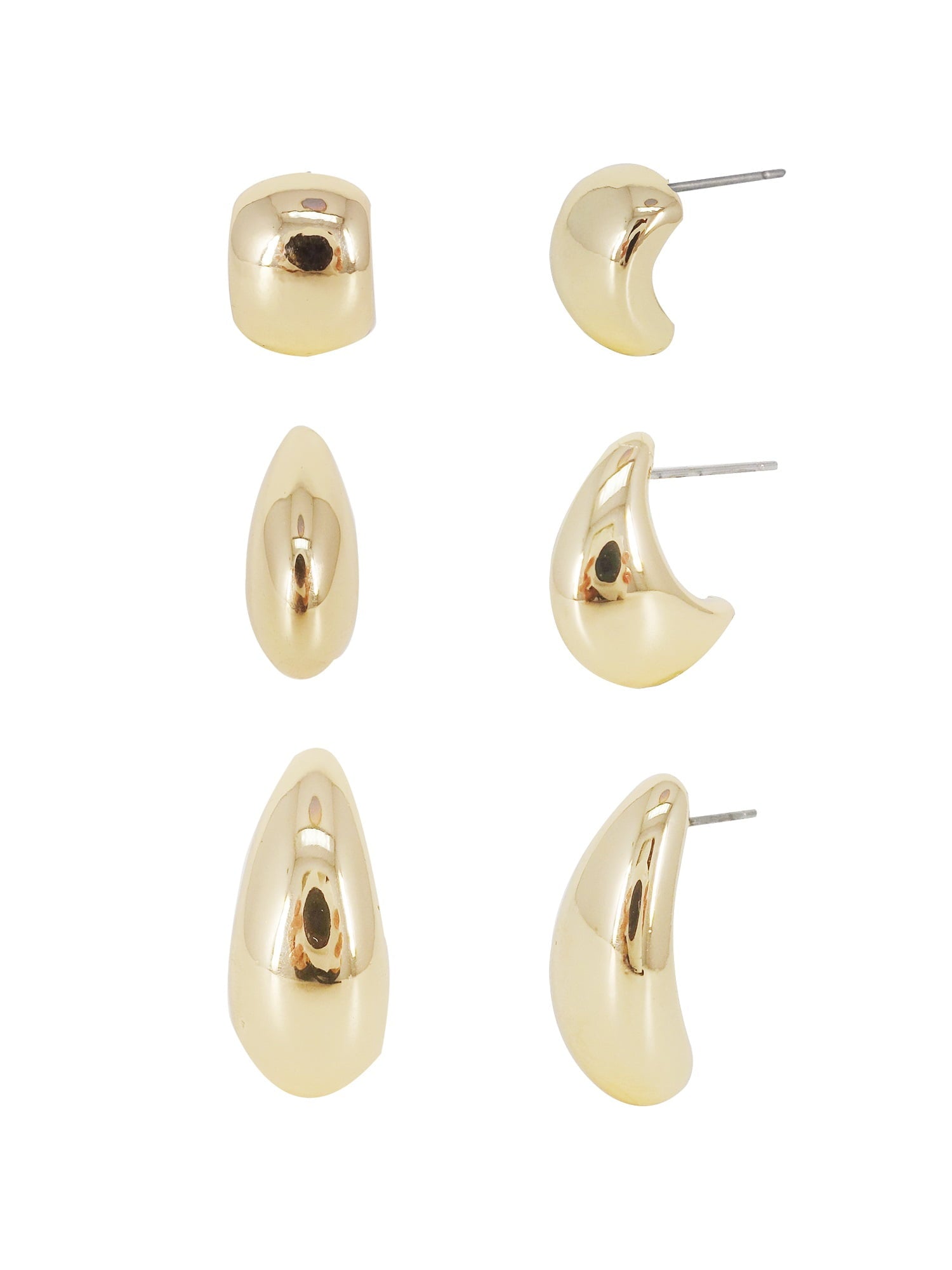 Women's Metal Trio Hoop Earring in Plated