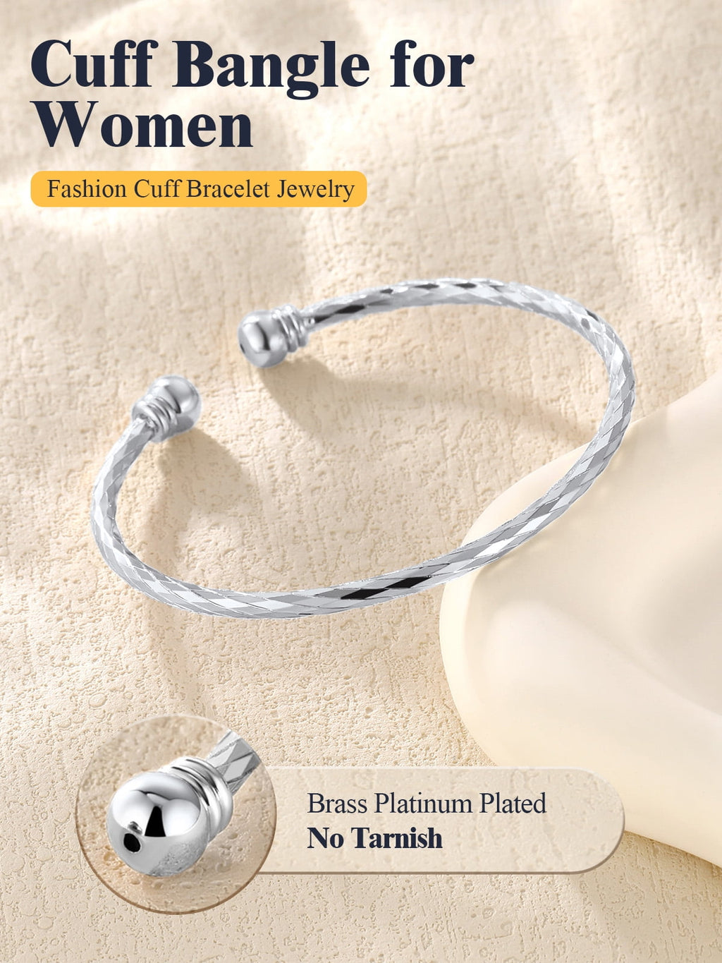 Twisted Bracelet for Women Open Bracelet Jewelry Solid Cuff Bangle