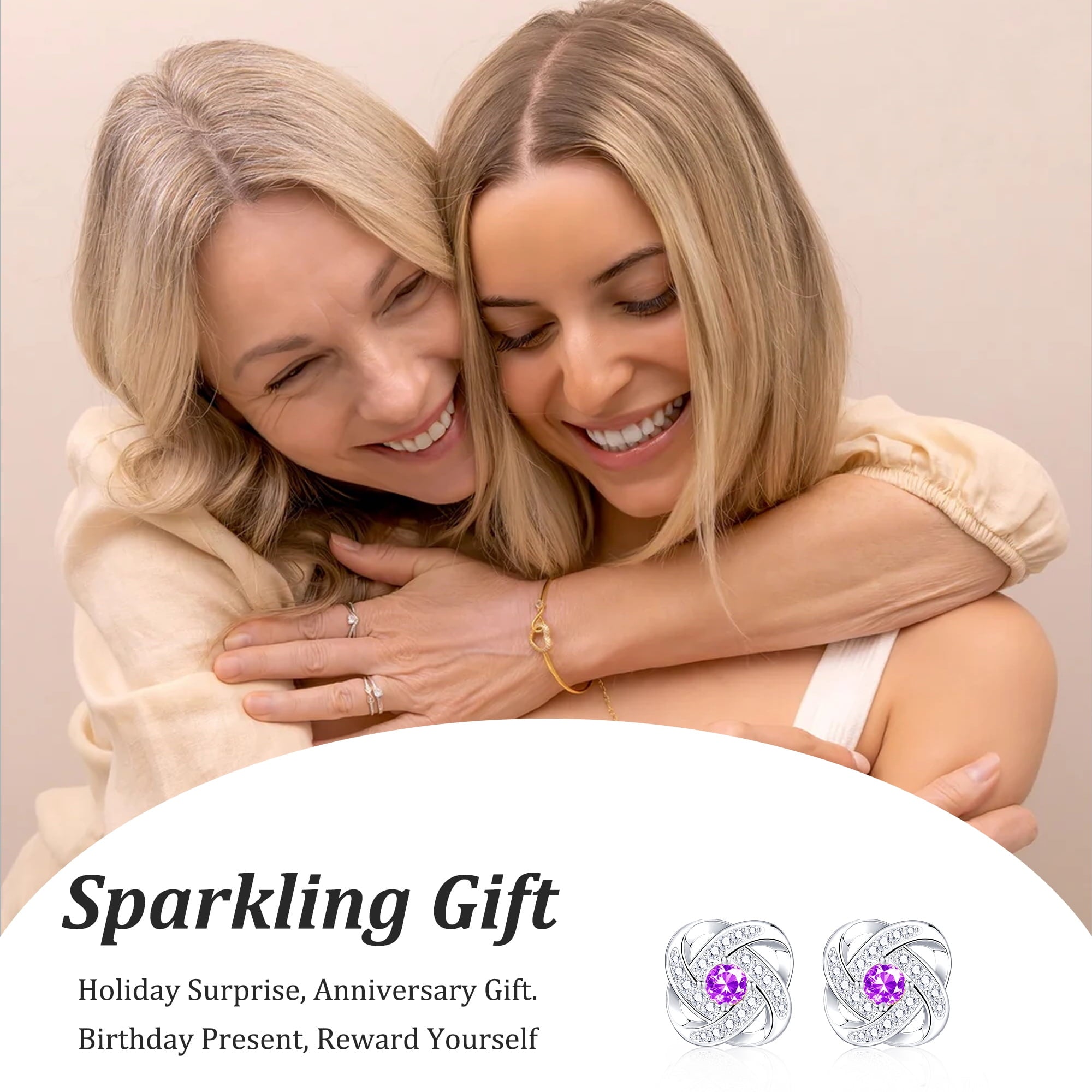 18K White Plated Stud Earrings for Women Girls CZ S925 Sterling Post April Earrings with Crystal Easter Basket Stuffers Jewelry Gifts Teen Kids Adults Ideas