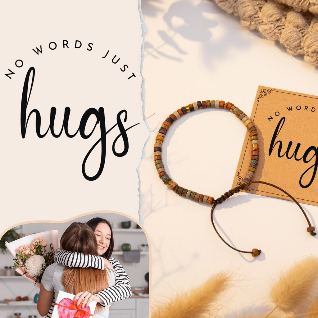 Inspirational Gifts Bracelets for Women - Healing Stone Bracelets - Cheer Up Appreciation for Teachers Women Friends Sister Bestie Coworkers Employees