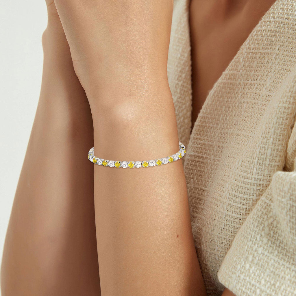 S925 Sterling Plated Tennis Bracelets for Women Girls CZ April Bracelets with Crystal Easter Basket Stuffers Jewelry Gifts Teen Her Wife Lady Adults Kids Ideas