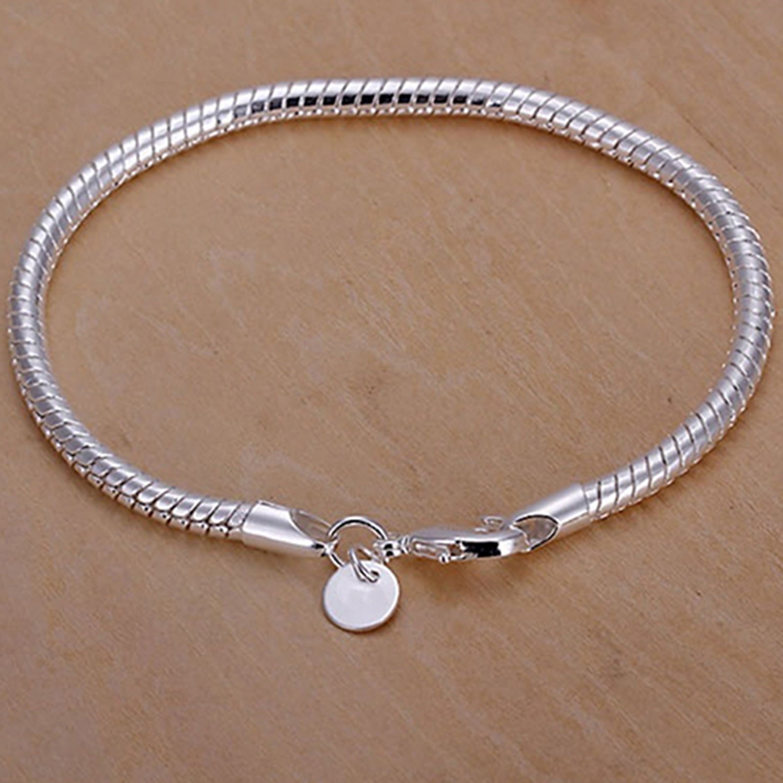 Women's 925 Sterling Bracelet Bangle Chain Banquet Jewelry