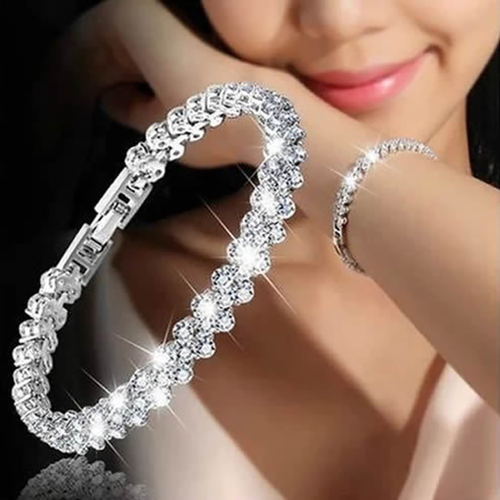 Women's 925 Sterling Bracelet Bangle Chain Banquet Jewelry