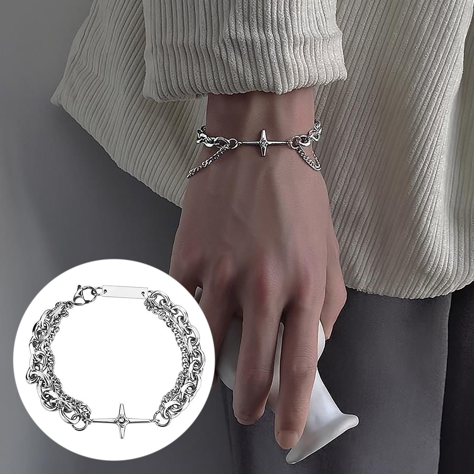 Women's 925 Sterling Bracelet Bangle Chain Banquet Jewelry
