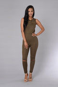 Spur of the Moment Jumpsuit - Olive